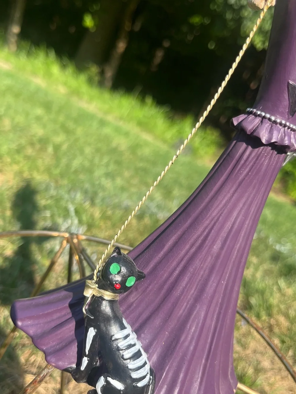 Elegant Purple Witch Figurine Decorative Accent